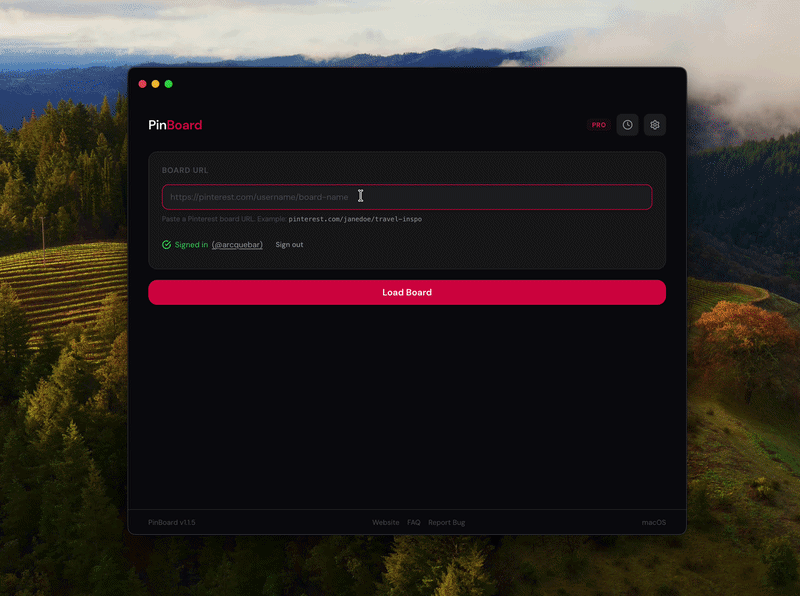 PinBoard app screenshot