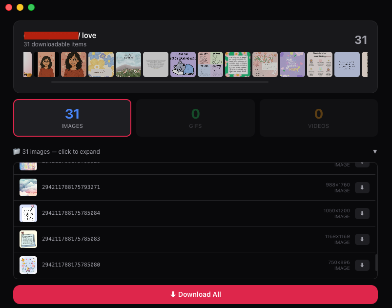 PinBoard app screenshot